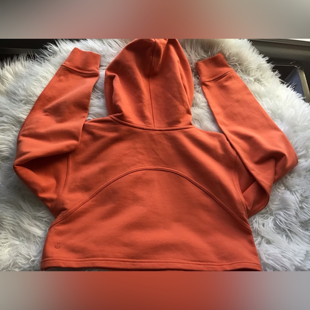 🌼Lululemon All Yours Hoodie Cropped 4 Tiger Orange Sweatshirt Athleisure - Picture 6 of 9
